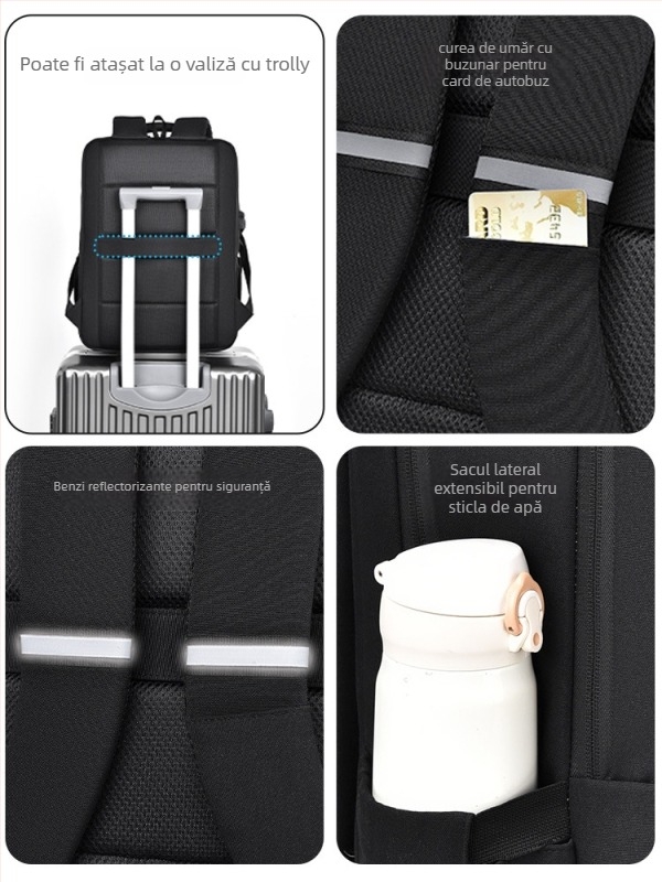 Rucsac unisex pentru călătorii și afaceri, compartiment pentru laptop, capacitate 20–35 L, material Oxford, separare uscat/umed