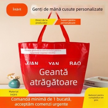 Geantă de mână împletită, material PP, logo imprimat, geantă de cumpărături, geantă împletită personalizabilă