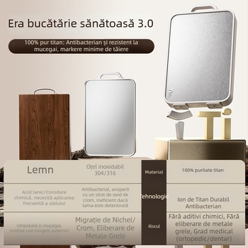 tocător din titan, cu două fețe, antibacterian, anti-mucegai, pentru uz casnic