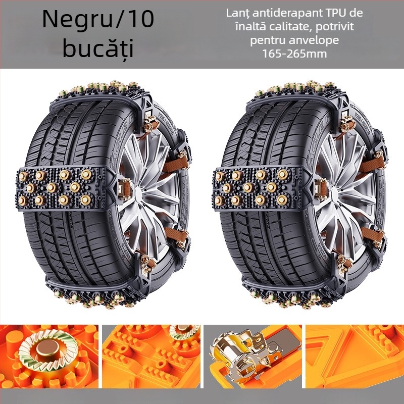 Verigi antiderapaj auto Xueshunda, universale pentru zapada, model Xsd-atn-11 steel bowl, material cauciuc, potrivite pentru sedan, off-road, van, MPV, pickup