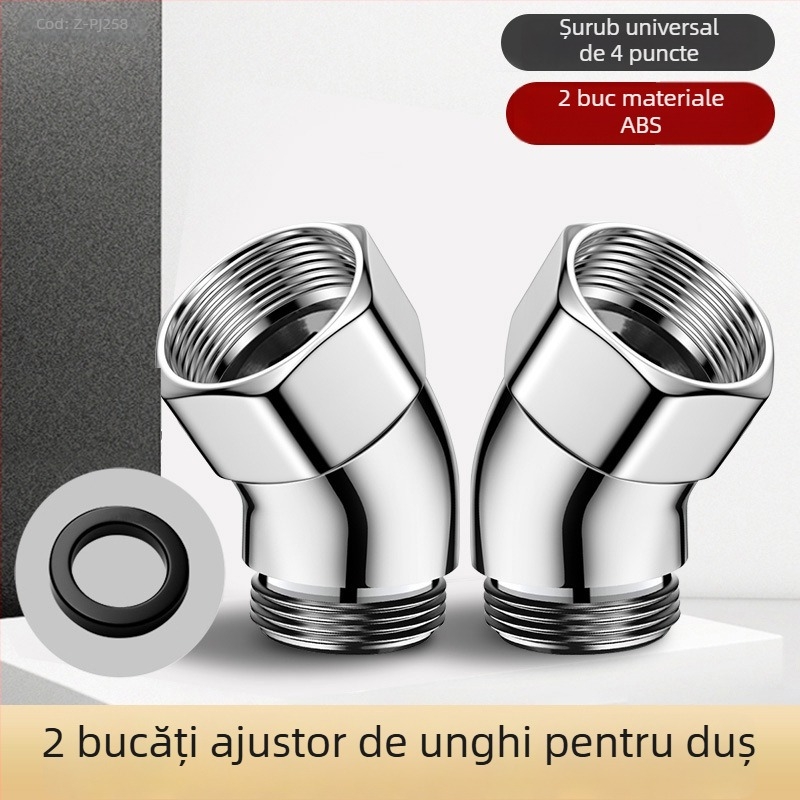 Regulator unghi duș — cot de 135°, conector reglabil cu 4 puncte, oțel inoxidabil, Boonen