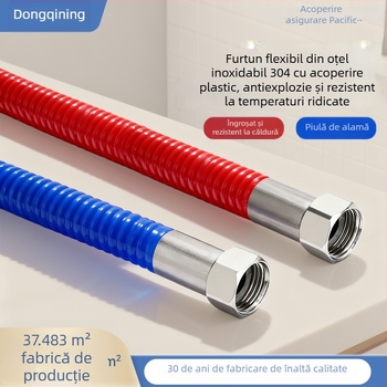 Conductă de apă din oțel inoxidabil 304, cu înveliș PVC, cu pereți groși, rezistentă la explozie și la arderi pentru apă caldă și rece