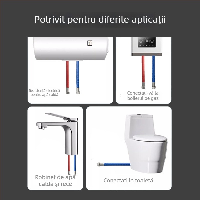 Conductă de apă din oțel inoxidabil 304, cu înveliș PVC, cu pereți groși, rezistentă la explozie și la arderi pentru apă caldă și rece