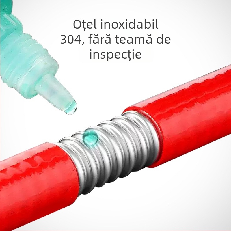 Conductă de apă din oțel inoxidabil 304, cu înveliș PVC, cu pereți groși, rezistentă la explozie și la arderi pentru apă caldă și rece