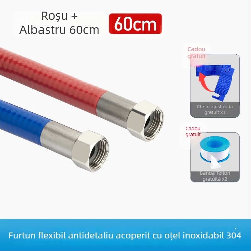 Conductă de apă din oțel inoxidabil 304, cu înveliș PVC, cu pereți groși, rezistentă la explozie și la arderi pentru apă caldă și rece