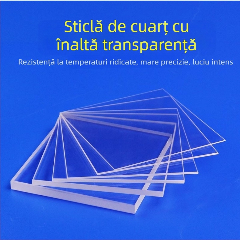 Foaie din sticlă de cuarț pentru fereastra de observație la temperaturi înalte, transparență ridicată, calitate optică, personalizabil