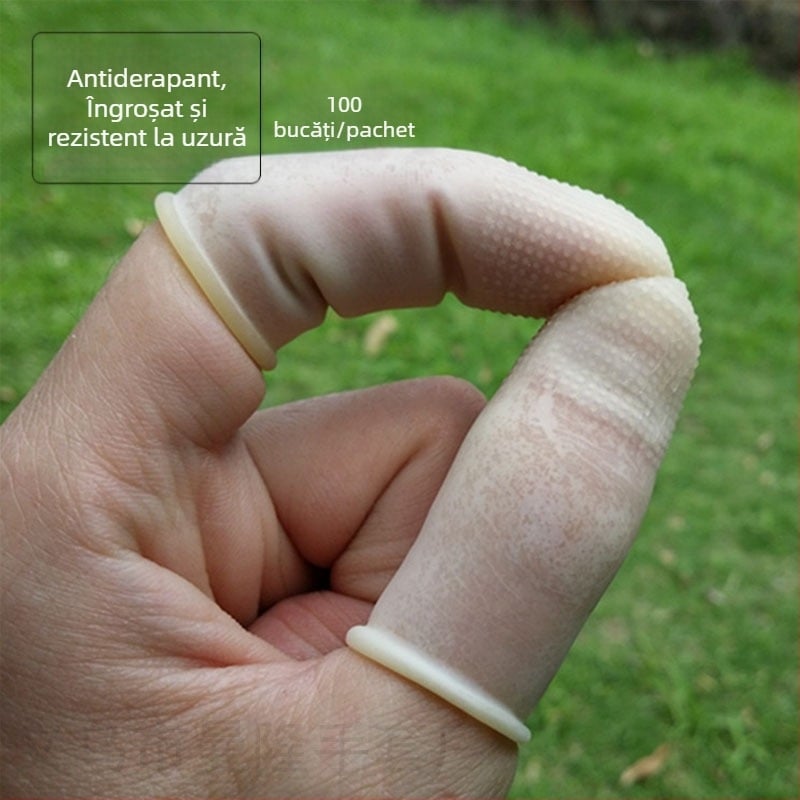 Acoperire pentru deget din latex, textură antiderapantă, design îngroșat, pachet de 100 bucăți