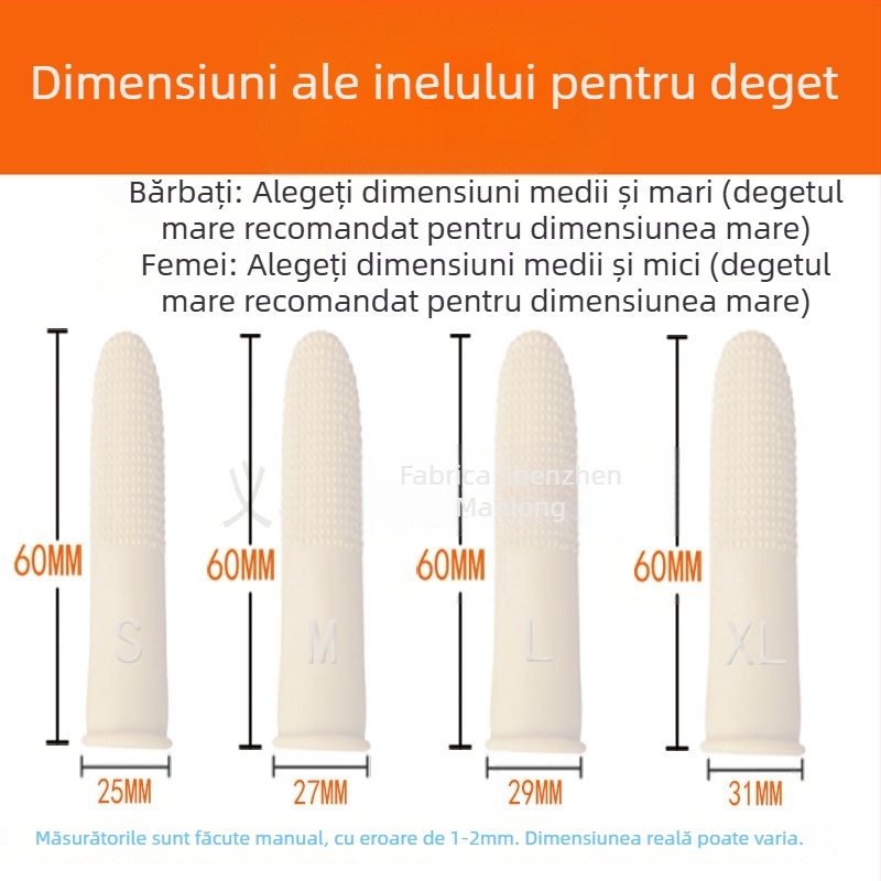 Acoperire pentru deget din latex, textură antiderapantă, design îngroșat, pachet de 100 bucăți