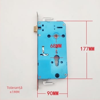 Corp de încuietoare pentru mânerul de ușă de securitate — cu bolturi duble, modelul 8518, construcție din fier + oțel inoxidabil, 650 g, stil modern minimalist