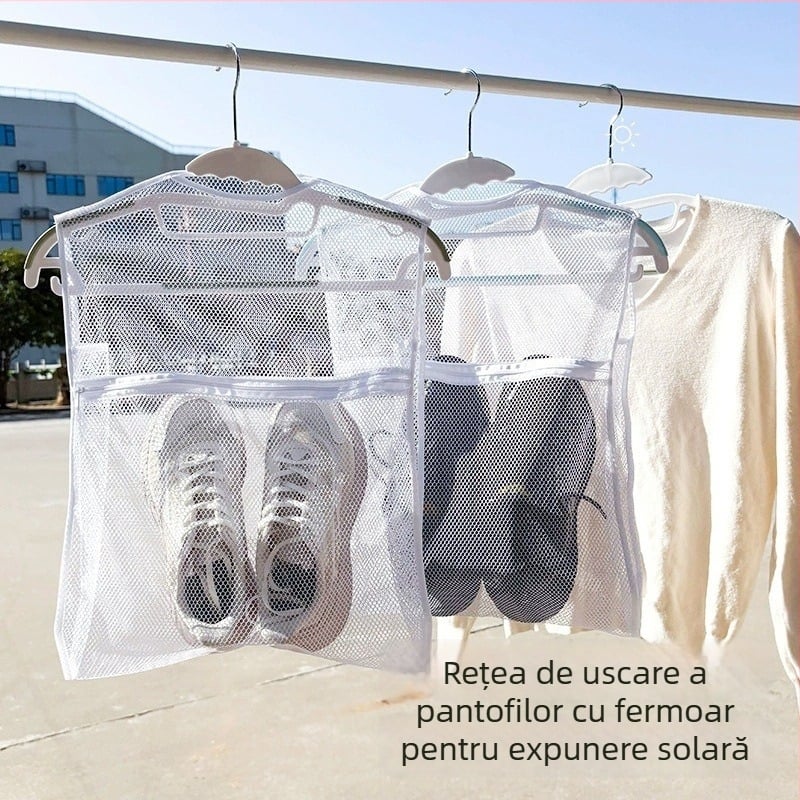 Uscător de pantofi cu plasă și fermoar, model 357, poliester, marcă Xing yanmei, stil modern minimalist