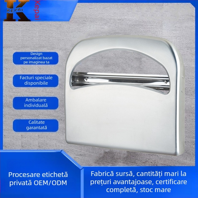 Suport pentru hârtie igienică din oțel inoxidabil 304 cu cutie de șervețele, montat pe perete, formă ovală, finisaje: satin, vopsire cu spray, placare titan; ISO 9001