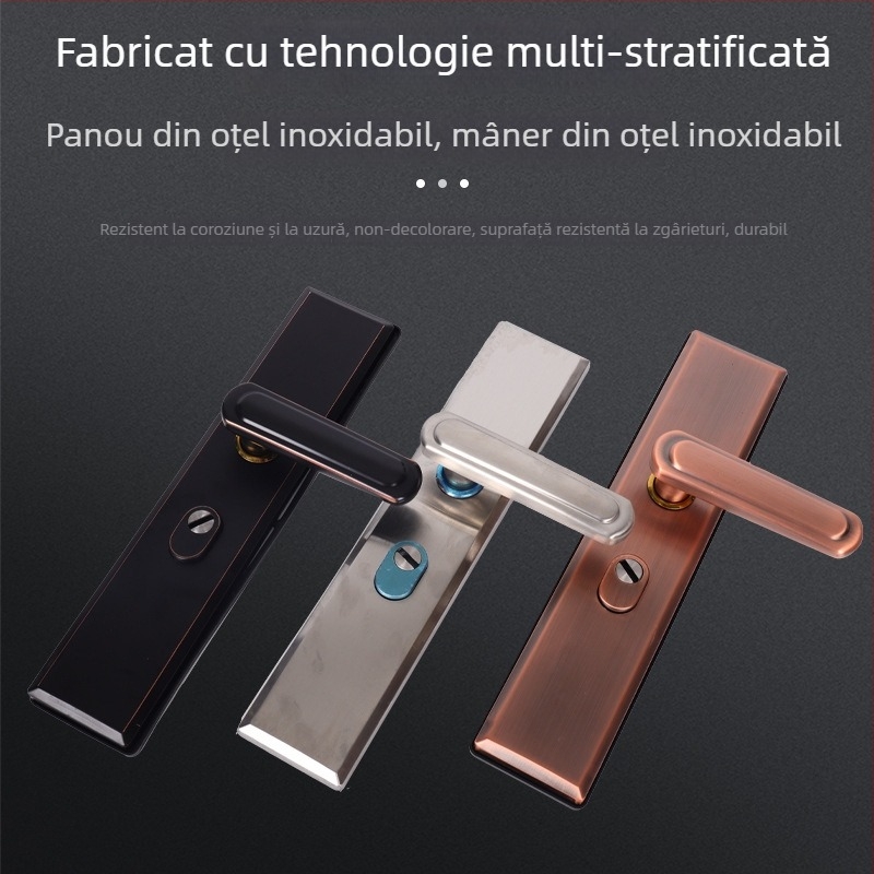 Încuietoare de ușă cu mâner din oțel inoxidabil 304 – Huaxin 015, pentru uși de securitate, stil modern minimalist