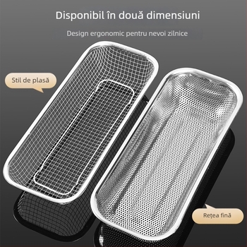 Coș pentru tacâmuri și bețișoare din oțel inoxidabil 201, cu rack de drenaj pentru dulap dezinfectare
