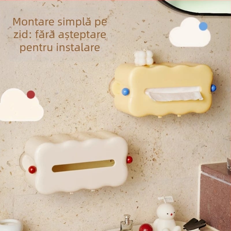 Xingyang Cutie de șervete de perete cu ventuză, fără găuri, ABS/metal/TPU, multifuncțional