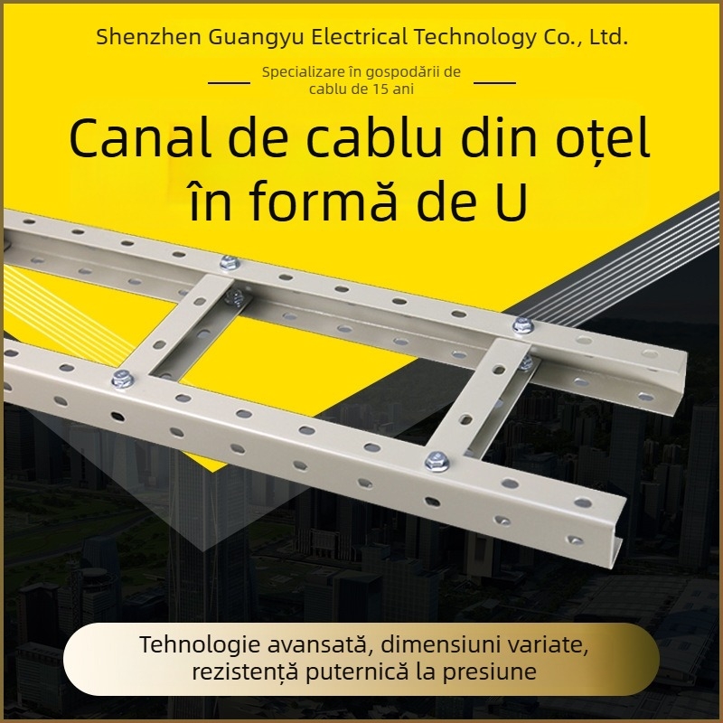 Raft de cabluri din oțel în formă de U, deschis, cu multe găuri, pentru camerele interne de comunicații și date, construcție tip truss (Brand: Phoenix diagram wiring; Material: oțel; Certificare: ISO 9001:2000; Personalizare: Disponibilă)