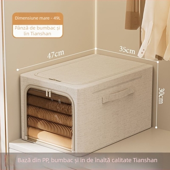 Cutie de depozitare din bumbac și in Tianshan — pliabilă, portabilă, rezistentă la umezeală și praf, capacitate 50–60 L