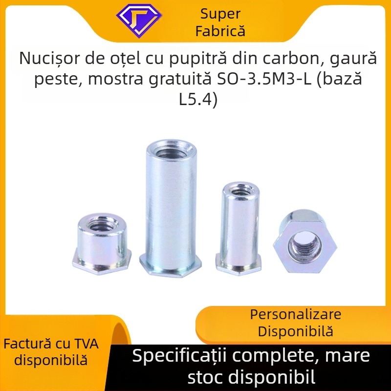 Fixație nit de presiune pentru șasiu și cadru de cabluri, oțel carbon general, galvanizat, marcă Fine snail, gradul 4.8, standard GB-SO