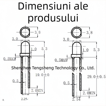 Perle LED F3 – înaltă luminozitate, 20 mA la 1.8–2.2 V, 0.06 W, cip San'an, unghi fascicul 30°