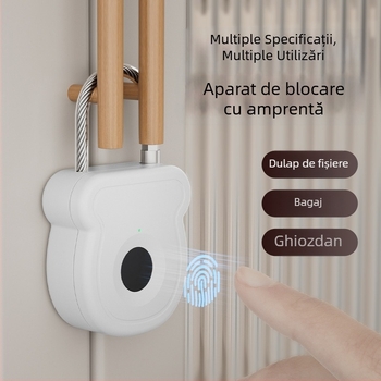 Încuietoare cu amprentă, tip G, FUJIAFU, ABS+frânghie din oțel, potrivită pentru genți, uși de dulap și coșuri