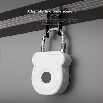 Încuietoare cu amprentă, tip G, FUJIAFU, ABS+frânghie din oțel, potrivită pentru genți, uși de dulap și coșuri