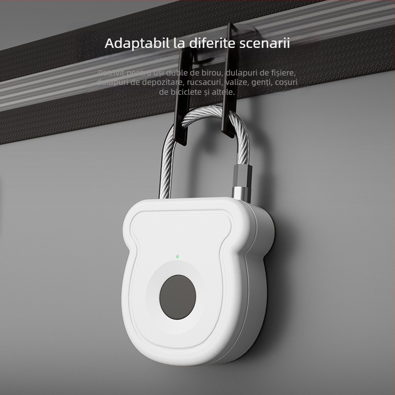 Încuietoare cu amprentă, tip G, FUJIAFU, ABS+frânghie din oțel, potrivită pentru genți, uși de dulap și coșuri