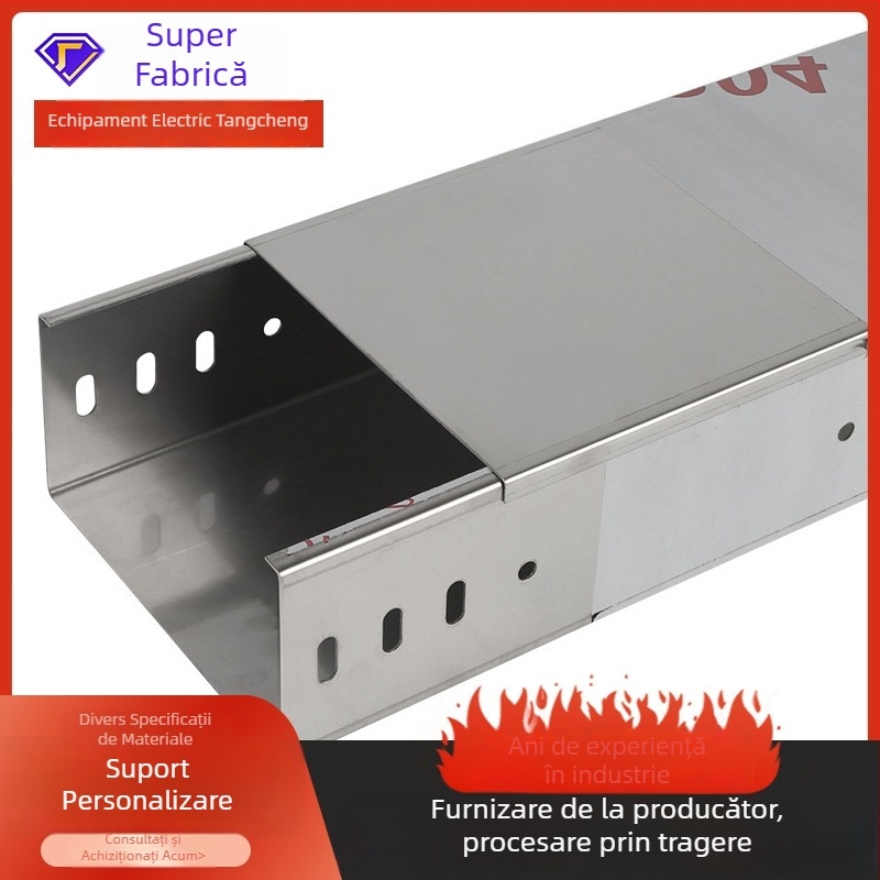 Canal de cablu pentru curent slab, zincat, ignifug, perforat, pentru clădiri industriale și spații comerciale