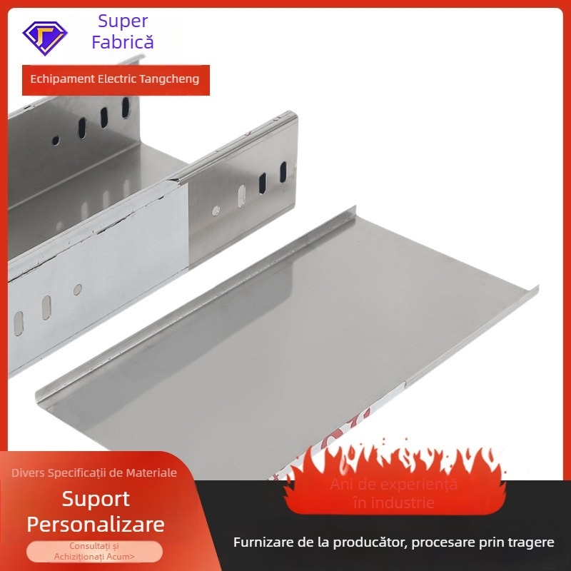 Canal de cablu pentru curent slab, zincat, ignifug, perforat, pentru clădiri industriale și spații comerciale