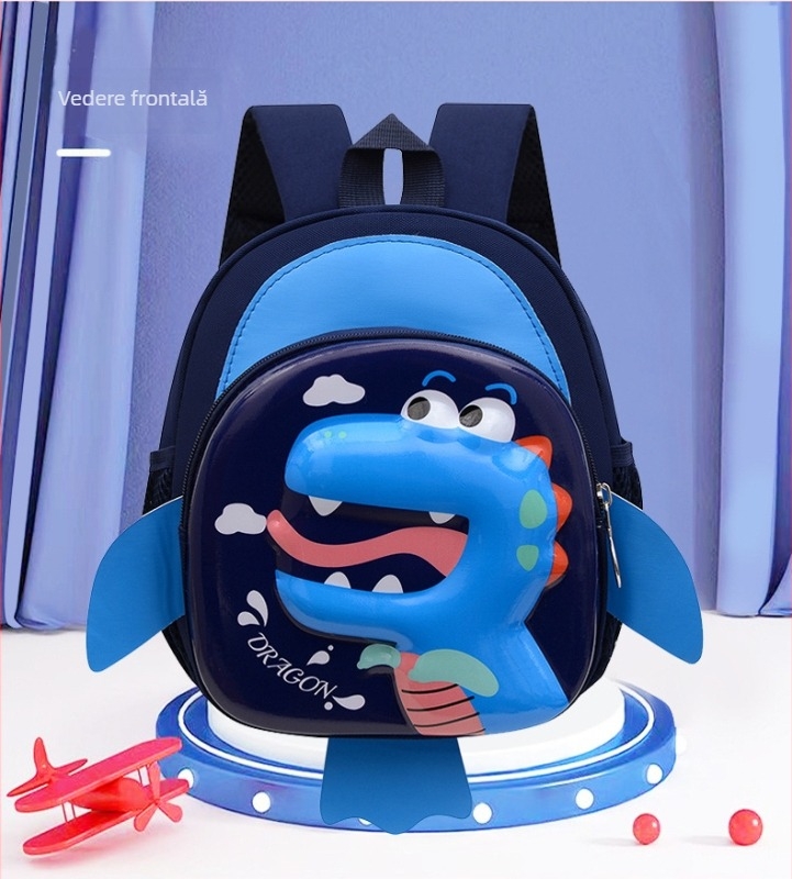 Rucsac pentru copii pentru băieți, Nylon, Reduce încărcarea, Stil copilăresc și drăguț, Curele de umeri curbate, Potrivit pentru grădiniță