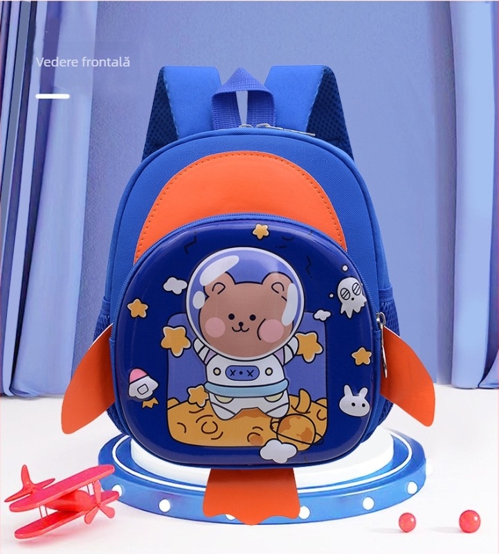 Rucsac pentru copii pentru băieți, Nylon, Reduce încărcarea, Stil copilăresc și drăguț, Curele de umeri curbate, Potrivit pentru grădiniță