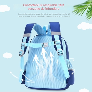 Rucsac pentru grădiniță cu model drăguț de desene animate, unisex, material Oxford, curea de umăr curbată, căptușeală din nailon