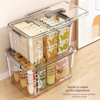 Cutie transparentă de depozitare din plastic pentru haine – portabilă, capacitate 5-10 L, material 100% nou