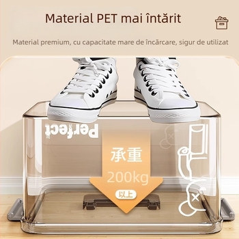Cutie transparentă de depozitare din plastic pentru haine – portabilă, capacitate 5-10 L, material 100% nou
