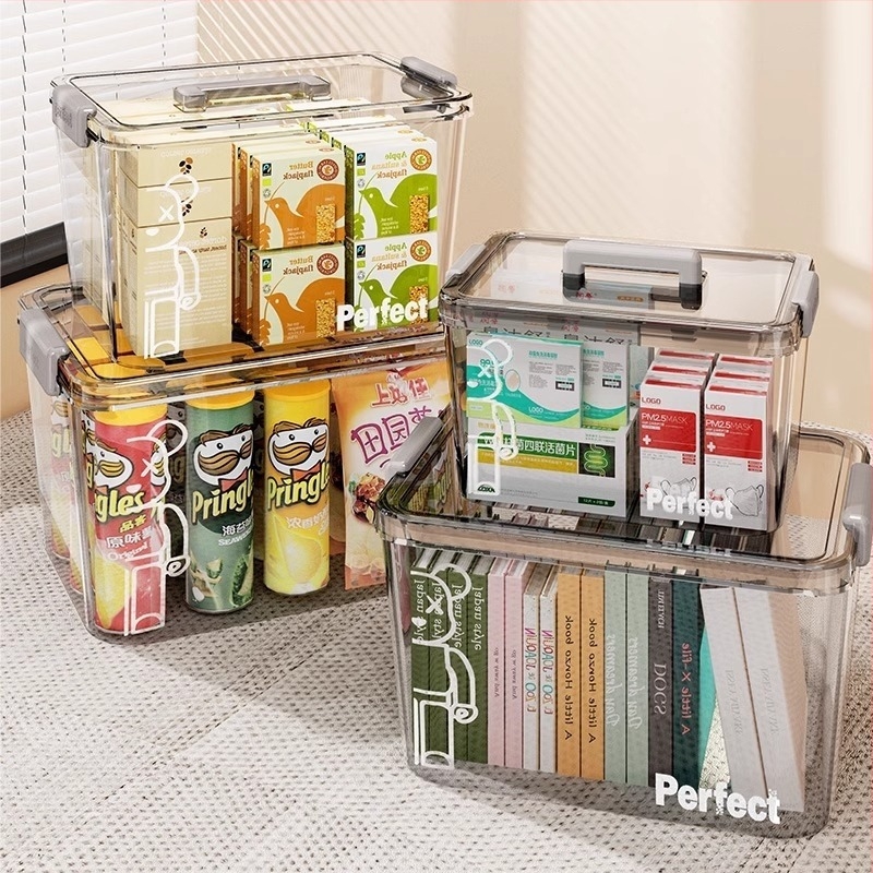 Cutie transparentă de depozitare din plastic pentru haine – portabilă, capacitate 5-10 L, material 100% nou