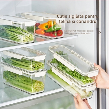 Cutie crisper pentru frigider – stil japonez, din plastic, portabil, păstrează prospețimea