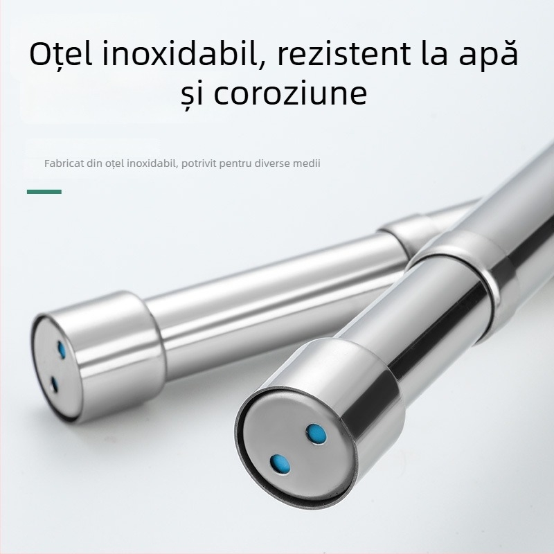 Bară telescopică din oțel inoxidabil pentru haine, pentru dulap, stil modern minimalist, finisaj lustruit