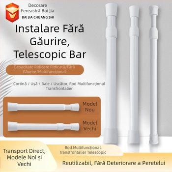 Bară telescopică pentru perdele și despărțitoare, din fier - stil modern minimalist, personalizabilă, marca Best Window Decorations