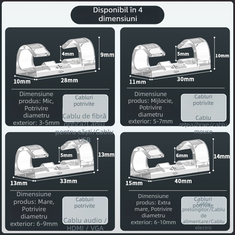 Suport pentru cabluri pentru organizare, din plastic, stil simplu și modern, pentru depozitare pe birou și în dormitor