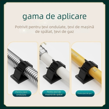 Clip autoadeziv pentru țevi și drenaj — Fixare fără găuri, Model: Fixed pipe clamp, Cod produs: Gdgka-1, Material: PVC, Execuție: Regular Fit, Marcă: Neck strength