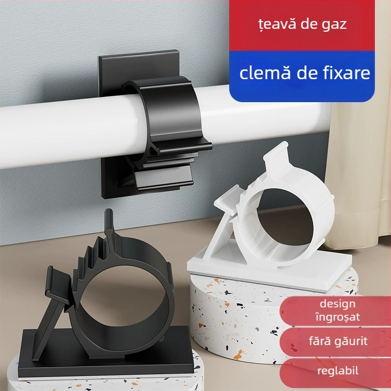 Clip autoadeziv pentru țevi și drenaj — Fixare fără găuri, Model: Fixed pipe clamp, Cod produs: Gdgka-1, Material: PVC, Execuție: Regular Fit, Marcă: Neck strength