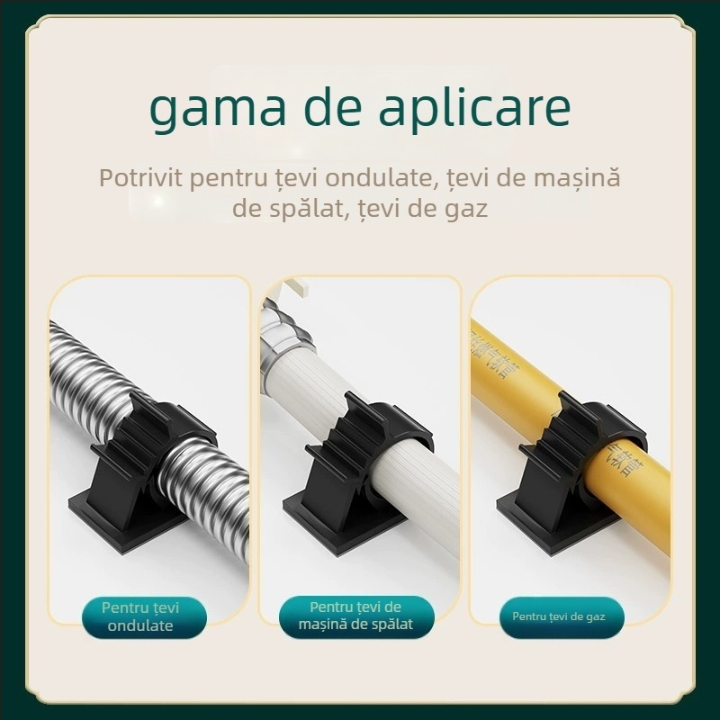 Clip autoadeziv pentru țevi și drenaj — Fixare fără găuri, Model: Fixed pipe clamp, Cod produs: Gdgka-1, Material: PVC, Execuție: Regular Fit, Marcă: Neck strength