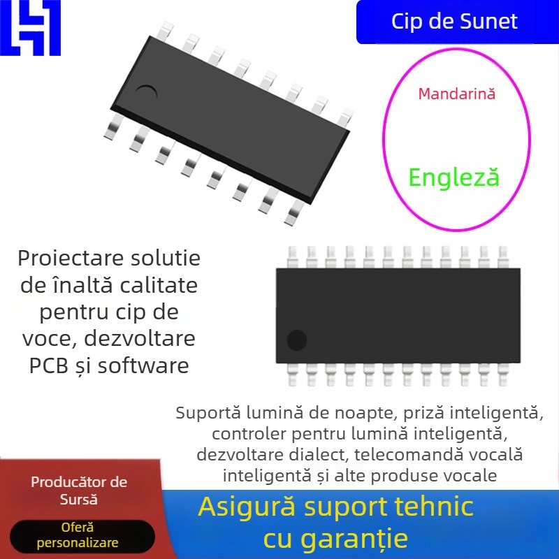 IC offline de recunoaștere a vorbirii cu microcontroler pentru iluminare de noapte și întrerupător de anunțuri - LS, 3.3V