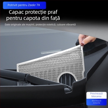 Acoperire din oțel inoxidabil pentru praf la capota frontală și plasă antiinsecte pentru Zeekr 7X, protecție compartiment motor