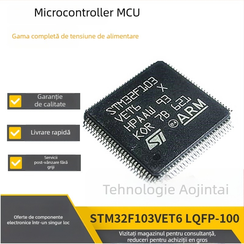STM32F103VET6 MCU – ARM 32-bit Cortex-M3, ambalaj LQFP100, microcontroler din seria STM32