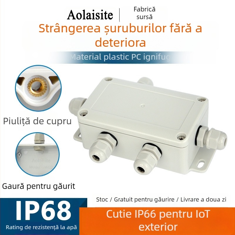 Carcasă din ABS IP68, ignifugă și impermeabilă pentru exterior, cutie de conexiuni etanșă pentru cabluri de monitorizare și iluminat stradal