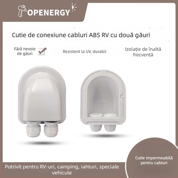Cutie de conexiuni RV, cu două orificii, carcasă din plastic rezistentă la stropire, compatibilă cu suporturi fotovoltaice