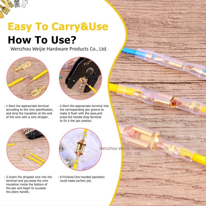 Weijie Terminal cu arc pentru crimpare – pereche de 1 poli, contacte Cu/fier pentru cablare electronică