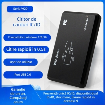 Cititor ICID pentru controlul accesului, dual‑frequency, USB fără driver, modul de emitere a cardurilor (Distanța de detecție 1-5; Timp de citire 0.5; Capacitate de stocare 1024)