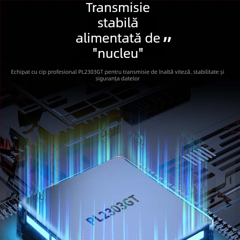 Lite Cablu USB spre RS232 serial ZE394C, cip PL2303, interfață USB-Serial, 300bps–921600bps, conector masculin