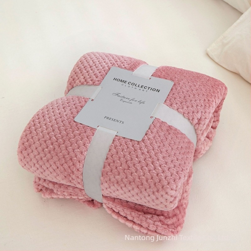 Pătură fleece coral, fibră de poliester, 300gsm, primăvară-toamnă, personalizare disponibilă