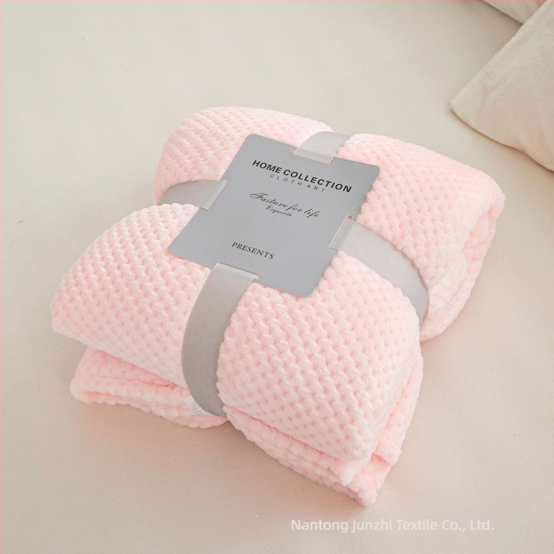 Pătură fleece coral, fibră de poliester, 300gsm, primăvară-toamnă, personalizare disponibilă